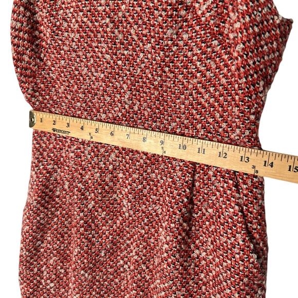 J Crew Womans 2 Boucle Wool Tweed Sheath Dress Sleeveless Pencil Office Rust Red - Picture 5 of 7